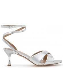 Sandały na szpilce Sergio Bardi srebrne 