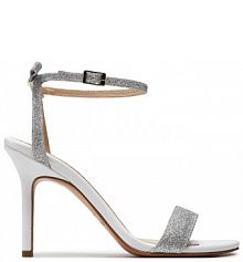 Sandały na szpilce Baldowski srebrne 