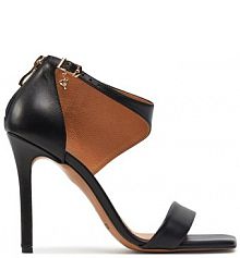 Sandały na szpilce R.Polański czarne 