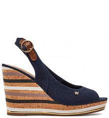 Sandały na koturnie Wrangler granatowe 