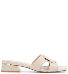 Klapki na słupku Sergio Bardi beżowe 