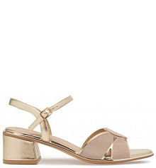 Sandały na słupku Lasocki beżowe 