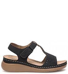 Sandały na koturnie Clara Barson czarne 