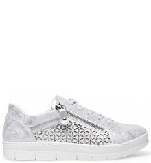 Półbuty sznurowane Remonte srebrne damskie 