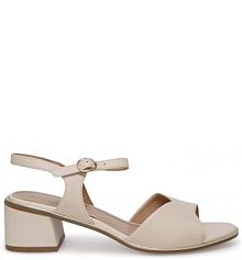 Sandały na słupku Lasocki beżowe 