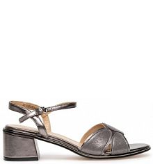 Sandały na słupku Lasocki srebrne 