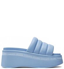 Klapki na koturnie Tommy Jeans błękitny 