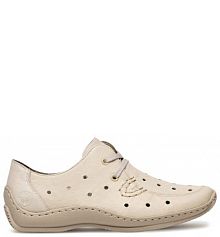 Półbuty sznurowane Rieker beżowe damskie 