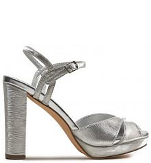 Sandały na słupku Menbur srebrne 