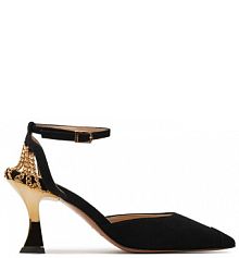 Sandały na słupku Baldowski czarne 