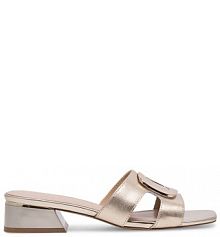 Klapki na słupku Sergio Bardi złote 