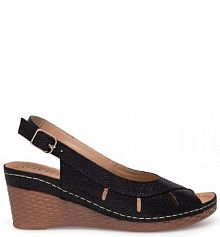 Sandały na koturnie Lasocki czarne 