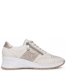 Półbuty sznurowane Rieker écru damskie 