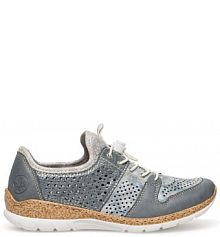 Półbuty sznurowane Rieker szare damskie 