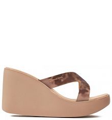 Klapki na koturnie Ipanema brązowe 