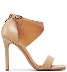 Sandały na szpilce R.Polański beżowe 