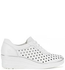 Półbuty sznurowane Rieker białe damskie 