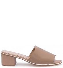 Klapki na słupku Lasocki brązowe 