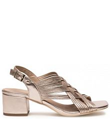 Sandały na słupku Lasocki złote 