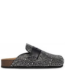 Klapki Eva Minge srebrne damskie 