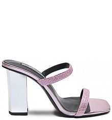 Klapki na słupku KARL LAGERFELD różowe 