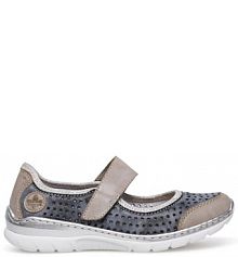 Baleriny Rieker niebieskie damskie 