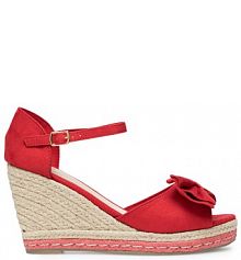 Sandały na koturnie DeeZee czerwone