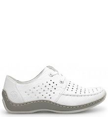 Półbuty sznurowane Rieker białe damskie 