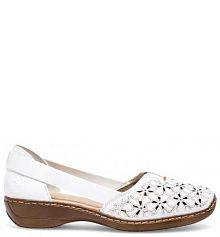 Półbuty wsuwane Rieker białe damskie 