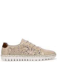 Półbuty sznurowane Rieker beżowe damskie 