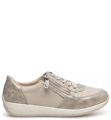 Półbuty sznurowane Rieker beżowe damskie 