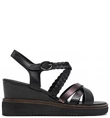 Sandały na koturnie Tamaris czarne 