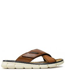 Klapki Bugatti brązowe męskie 