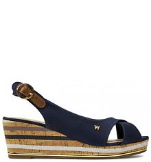 Sandały na koturnie Wrangler granatowe 