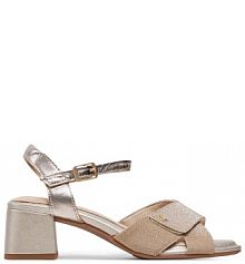 Sandały na słupku Tamaris beżowe 