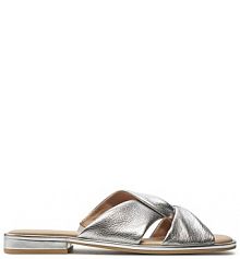 Klapki Caprice srebrne damskie 