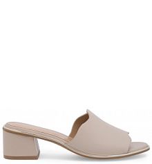 Klapki na słupku Lasocki beżowe 