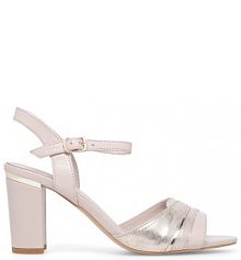 Sandały na słupku Lasocki beżowe 