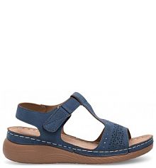 Sandały na koturnie Clara Barson granatowe 