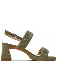 Sandały na słupku Caprice khaki 