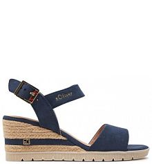 Sandały na koturnie s.Oliver granatowe 