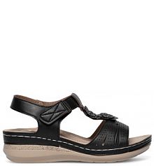 Sandały na koturnie Clara Barson czarne 