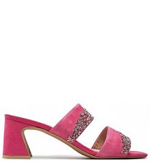 Klapki na słupku Caprice różowe 