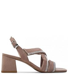 Sandały na słupku Caprice brązowe 