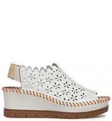 Sandały na koturnie Rieker białe 