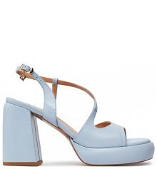 Sandały na słupku R.Polański niebieskie 