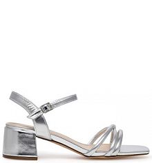 Sandały na słupku Sergio Bardi srebrne 