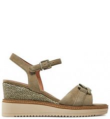 Sandały na koturnie Tamaris zielone 