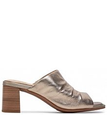 Klapki na słupku Tamaris złote 