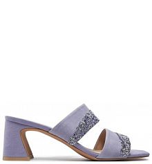 Klapki na słupku Caprice fioletowe 
